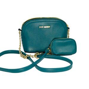 Steve Madden BMAGGIE Emerald Green Mini Dome Gold Chain Crossbody & Pouch